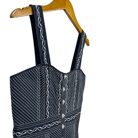 NWT Ulla Johnson Blue White Embroidery Sleeveless Button Front Nerida Midi Dress - Picture 11 of 16